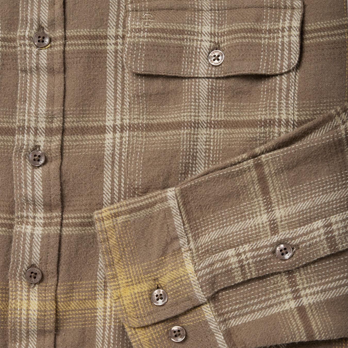 Men Flannel Shirts Stetson Brown Flannel Button-Front Shirt Brown