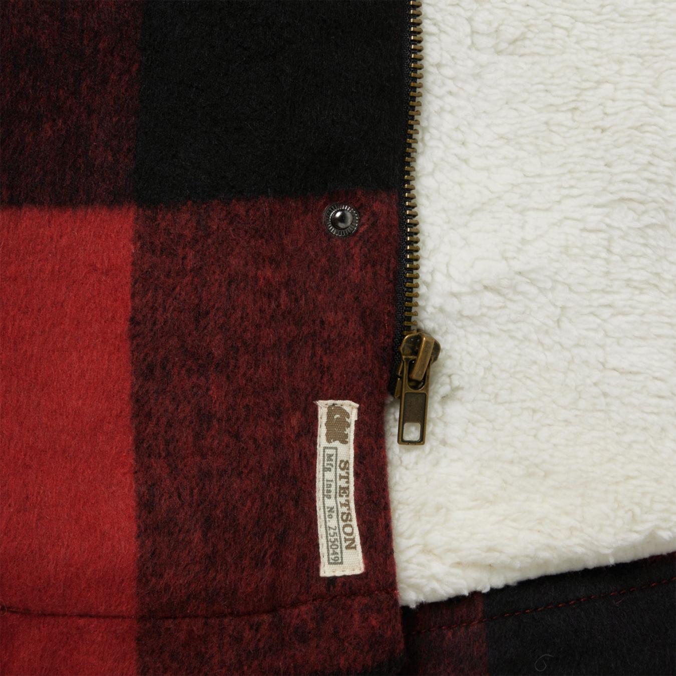Men Jackets Stetson Buffalo Plaid Western Coat Red