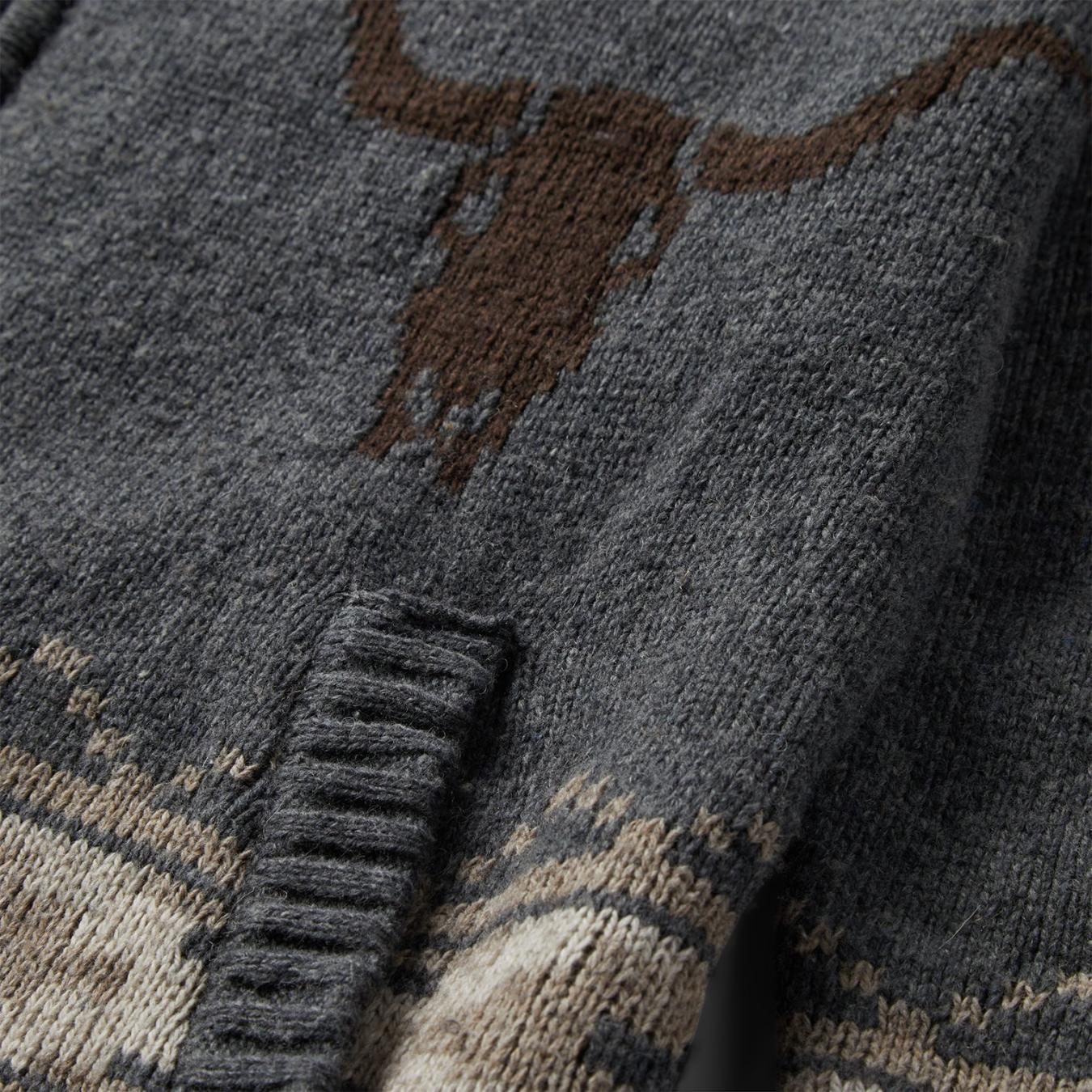 Men Jackets Stetson Longhorn Cardigan Grey