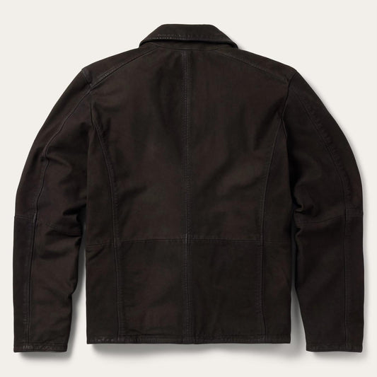 Men Jackets Stetson Zip Front Suede Leather Jacket Brown