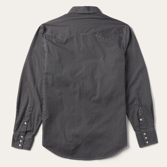 Men Modern Cut Stetson Black Diamond Shirt Black