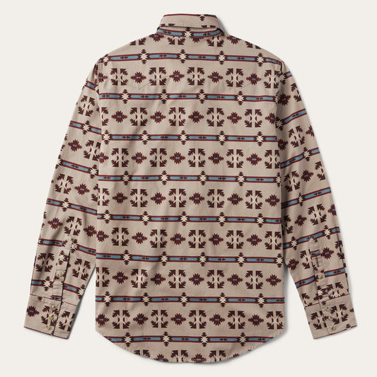 Men Modern Cut Stetson Gaucho Stripe Shirt Brown