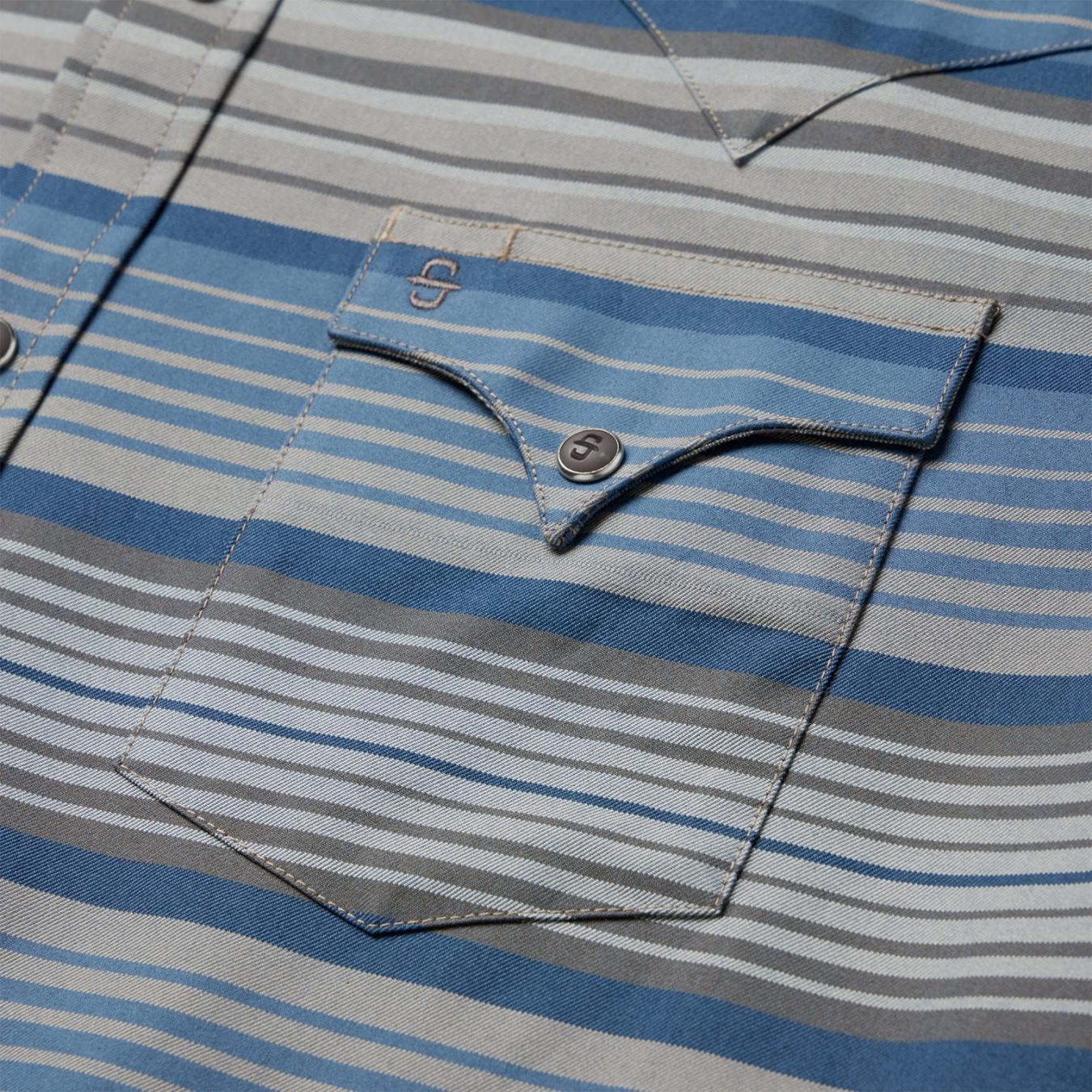 Men Modern Cut Stetson Serape Stripe Western Shirt Blue