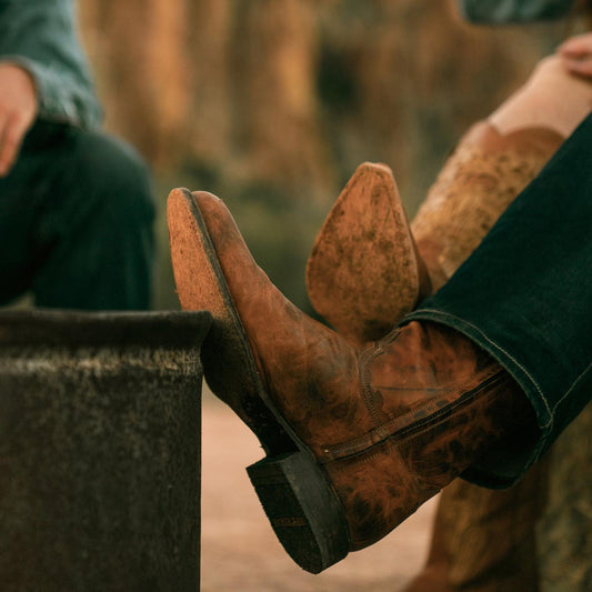 Men Ropers Stetson Rancher Zip Roper Oiled Cognac