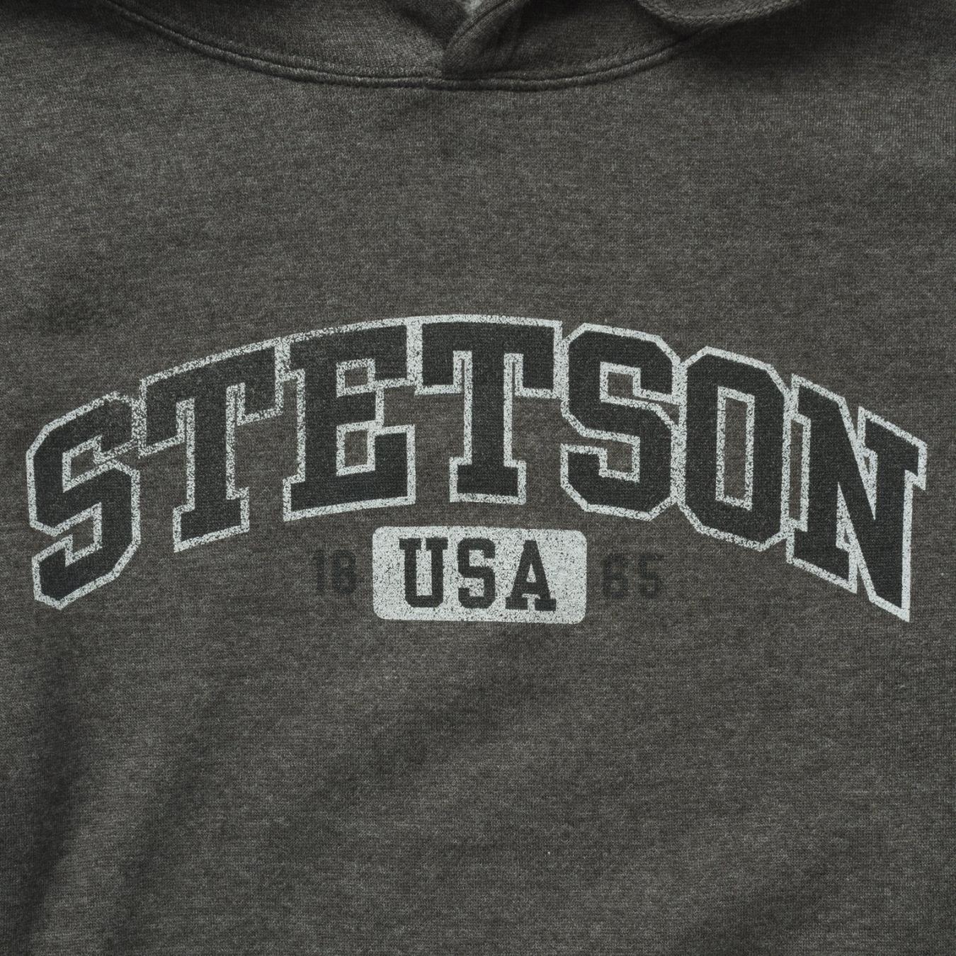 Men Sweaters & Hoodies Stetson Charcoal Heather Fleece Hooded Sweatshirt Grey