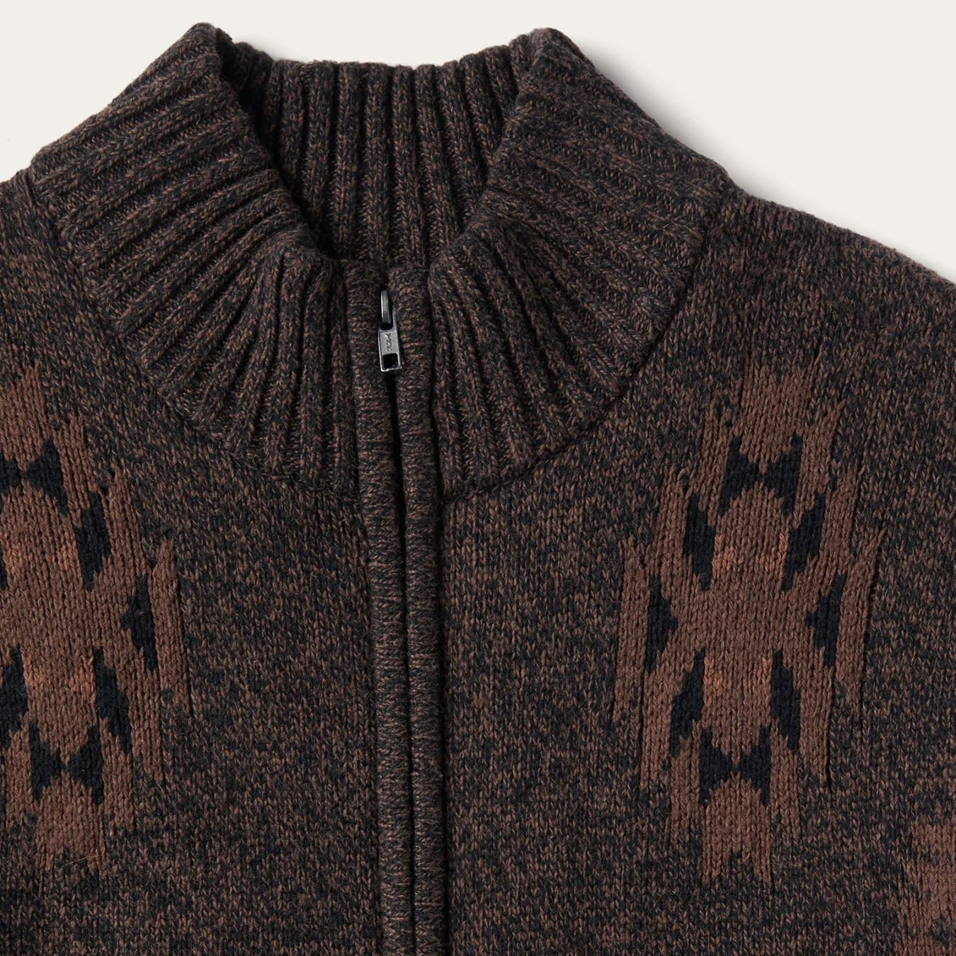 Men Sweaters & Hoodies Stetson Vertical Aztec Cardigan Brown