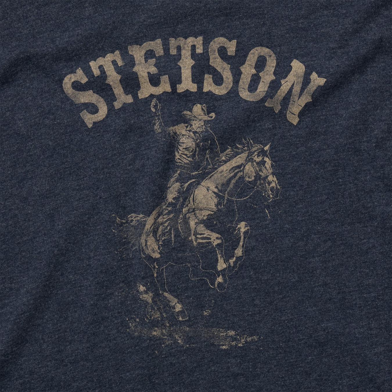 Men Tees Stetson Bronco Rider Graphic Tee Blue