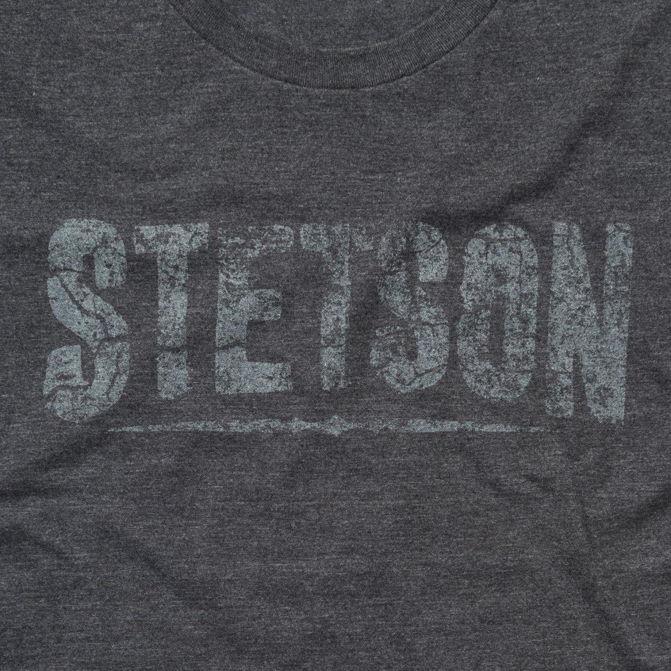 Men Tees Stetson Distressed Stetson Graphic Tee Grey