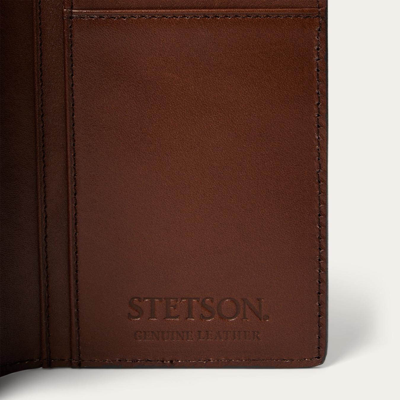 Men Wallets Stetson Tooled Checkbook Brown