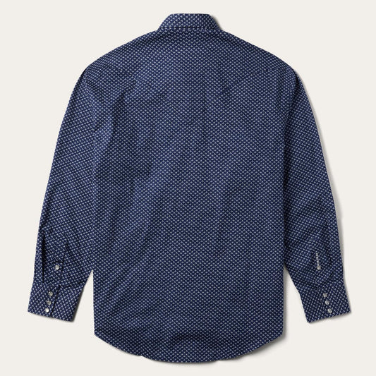 Men Western Shirts Stetson Blue Polaris Geo Print Western Shirt Blue