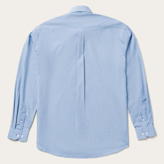 Men Western Shirts Stetson Blue Solid One-Pocket Snap-Front Shirt Blue
