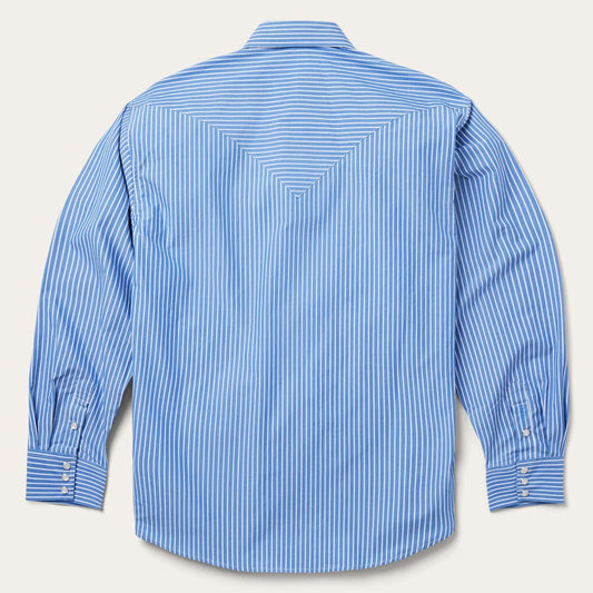 Men Western Shirts Stetson Blue Western Stripe Shirt Blue