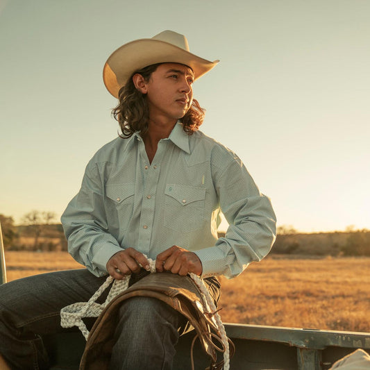 Men Western Shirts Stetson Geo Western Shirt Blue