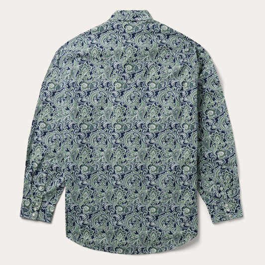 Men Western Shirts Stetson Greenspring Paisley Print Western Shirt Blue