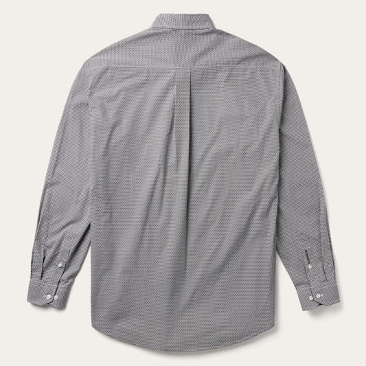 Men Western Shirts Stetson Grey Geo Print Button Front Shirt Grey