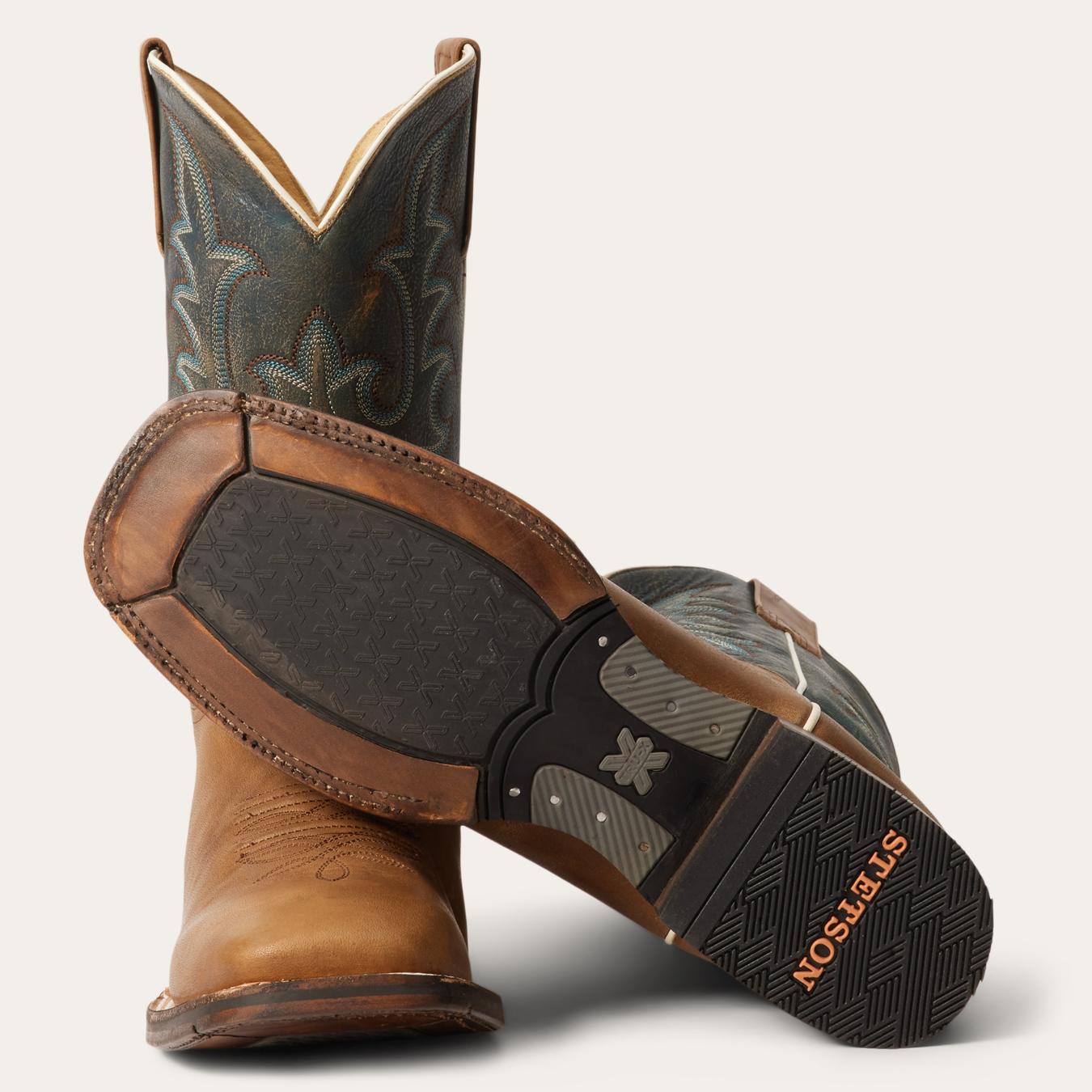Men Western Stetson Obadiah Boots Brown