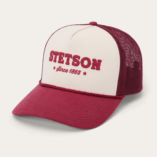 Men/Women Caps & Truckers Stetson Lasso Trucker Cap Off White / Maroon