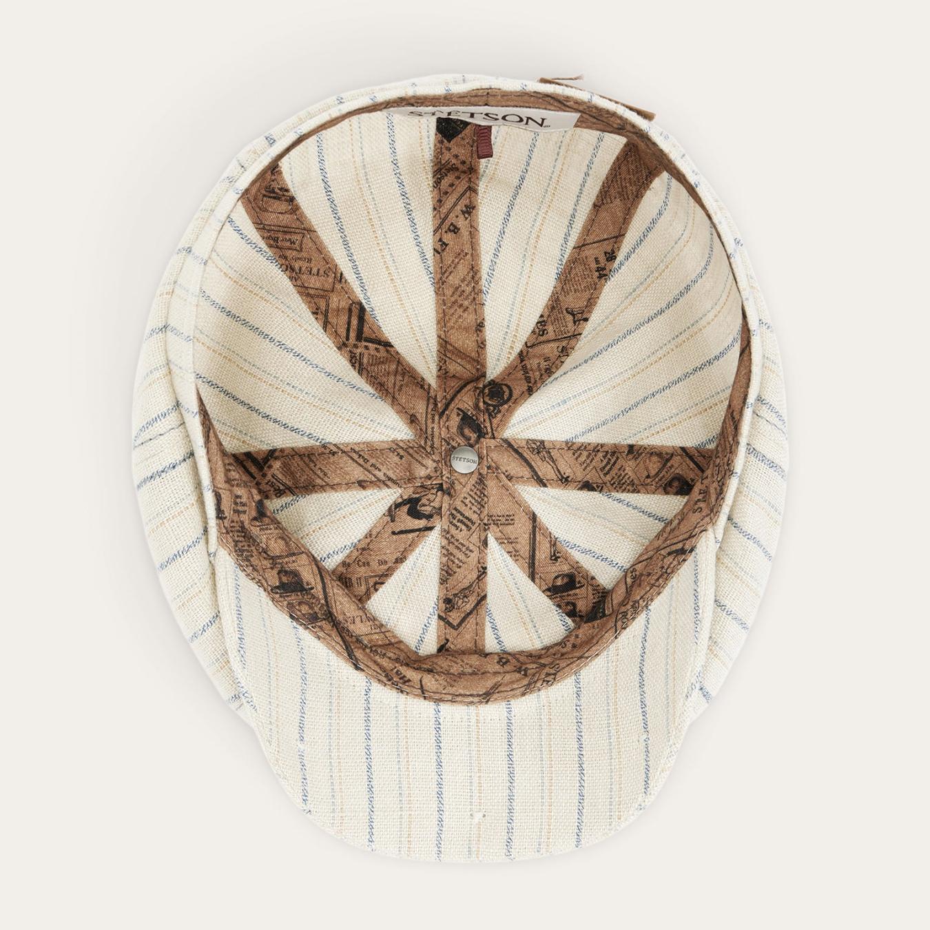 Men/Women Caps & Truckers Stetson Striped Linen Hatteras Off White With Stripes