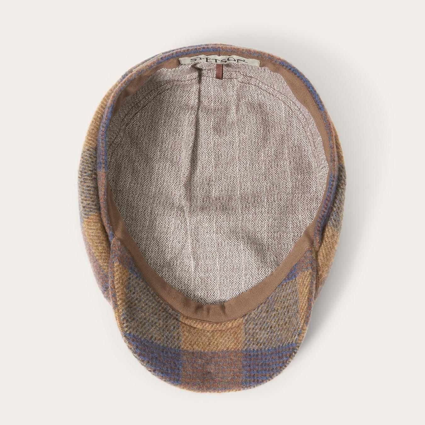 Men/Women Caps & Truckers Stetson Wool Check Hatteras Cognac/sand/blue