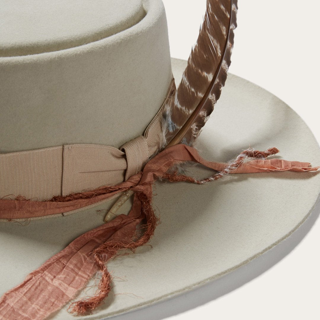 Men/Women Fedora Stetson Kings Row Firm Felt Hat Silver Grey