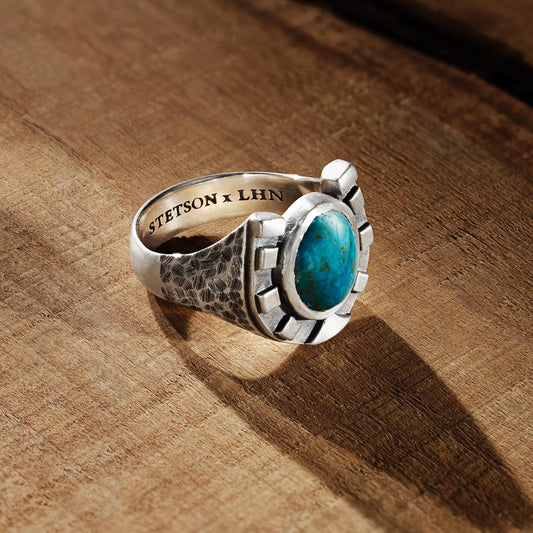 Men/Women Jewelry Stetson Horseshoe Ring With Turquoise