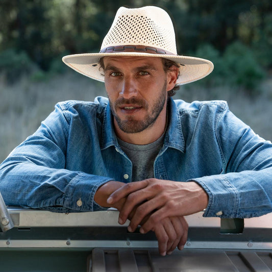 Men/Women Outdoor Stetson Airway Panama Safari Hat Natural
