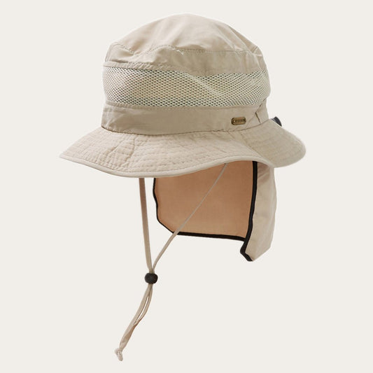 Men/Women Outdoor Stetson Switchback 'No Fly Zone' Mesh Bucket Hat Khaki