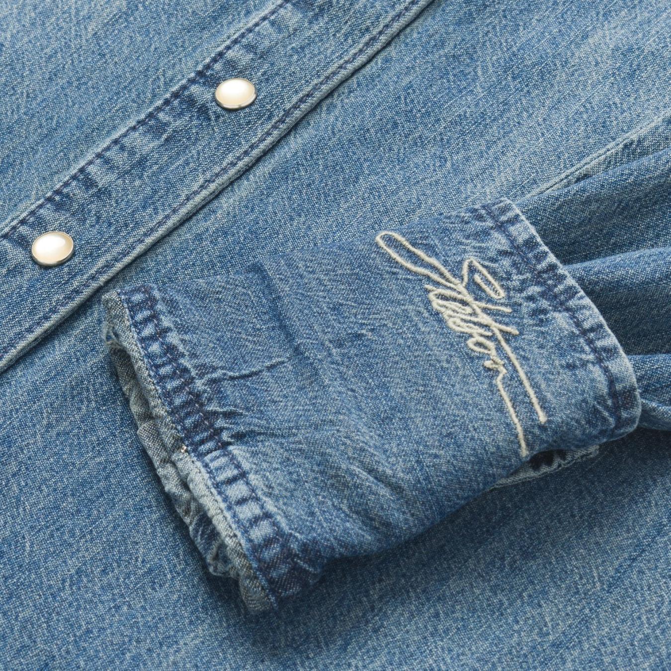 Women Denim Shirts Stetson Denim Snap Front Western Shirt Blue