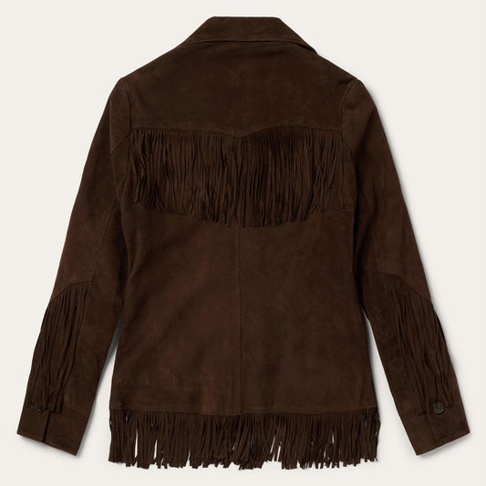 Women Jackets Stetson Fringe Suede Jacket Chocolate