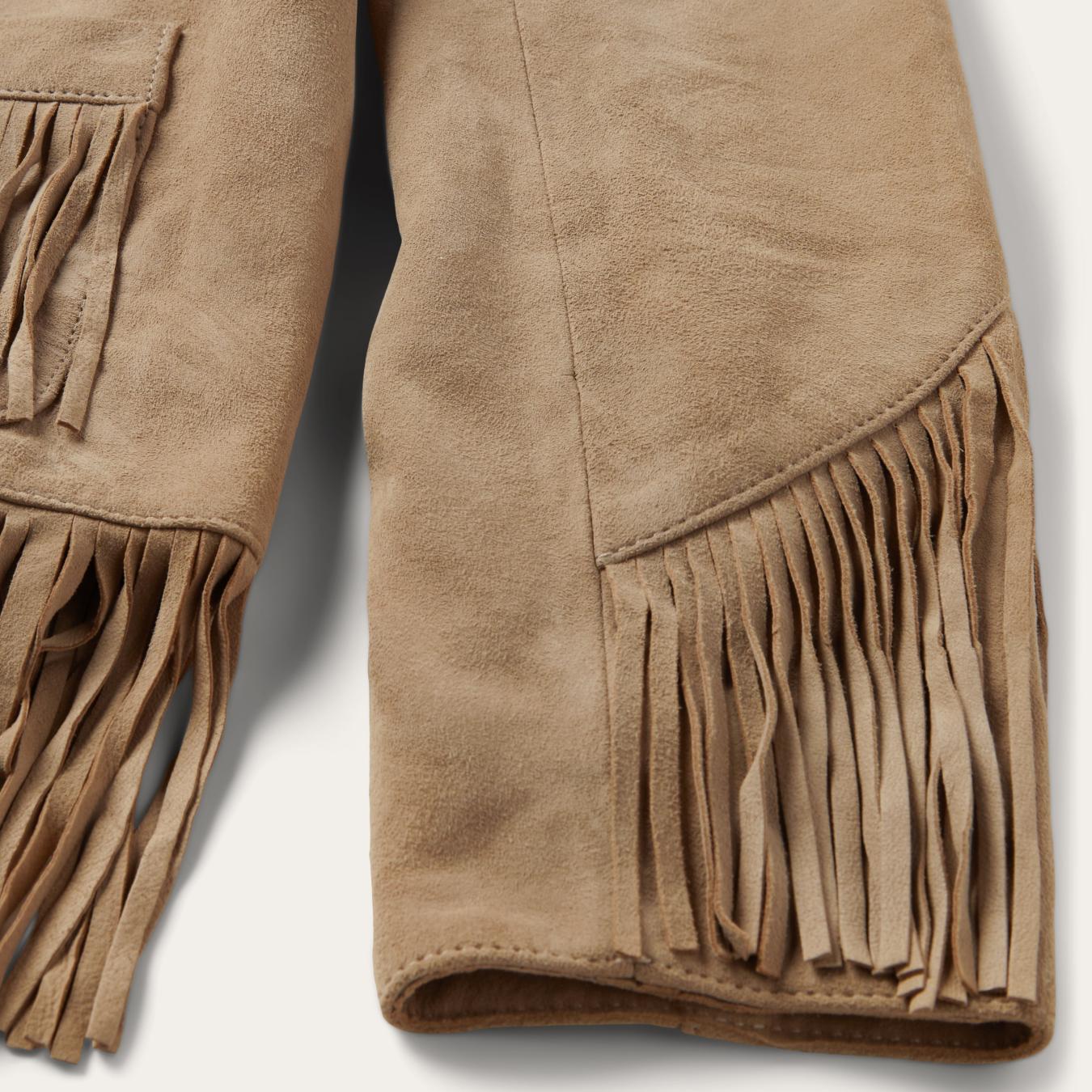Women Jackets Stetson Fringe Suede Jacket Light Tan