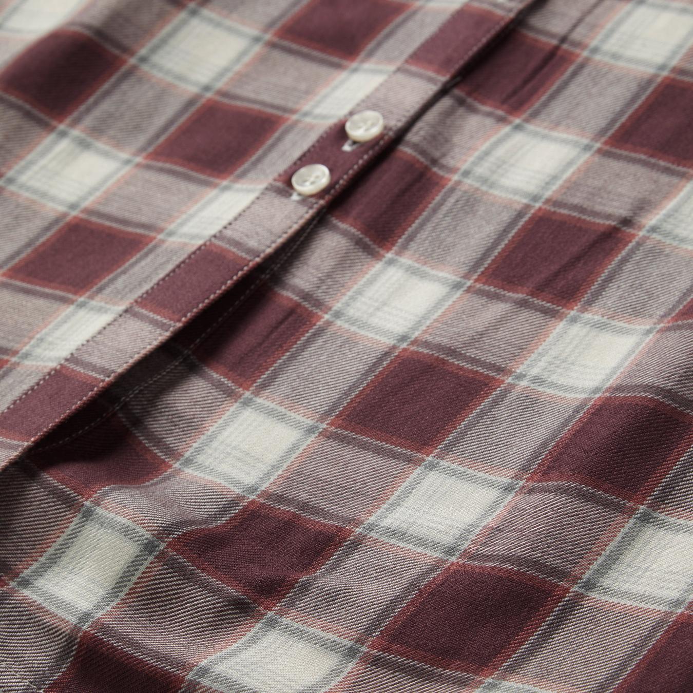 Women Midi Stetson Gaucho Plaid Prairie Shirt Dress Wine