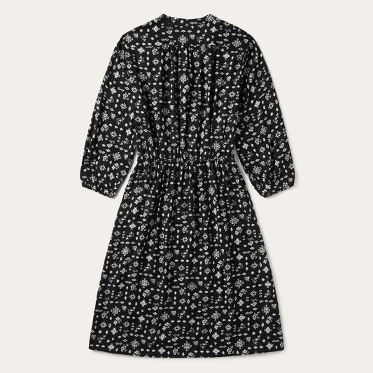 Women Midi Stetson Southwestern Ditzy Print Dress Black