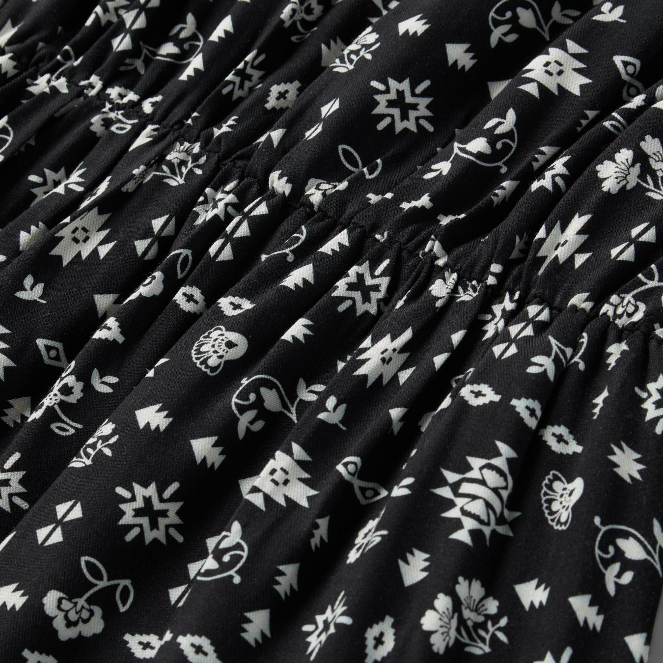 Women Midi Stetson Southwestern Ditzy Print Dress Black