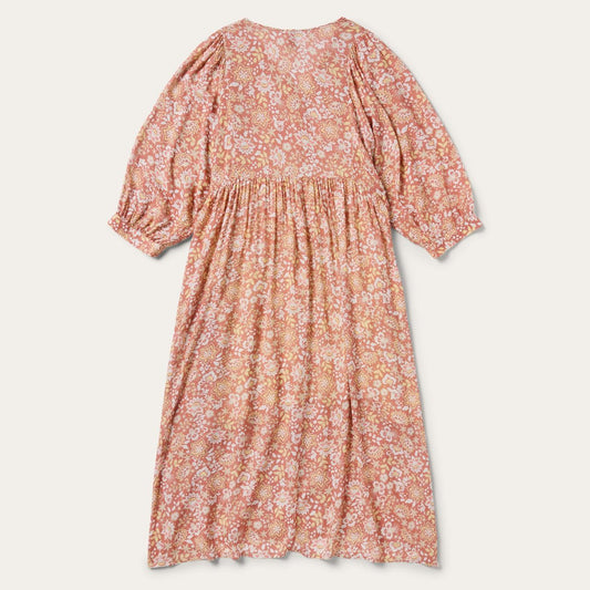 Women Midi Stetson Sunset Floral Print Rayon Dress Pink