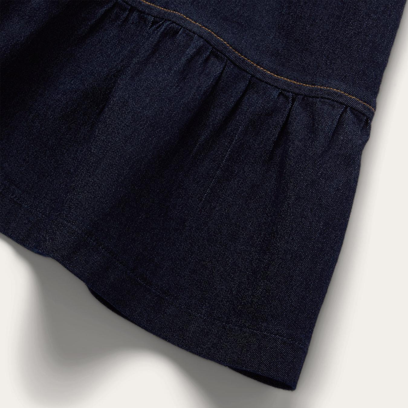 Women Mini Stetson Dark Denim Dress With Contrast Top Stitching Blue
