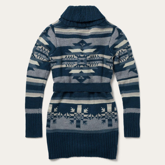 Women Sweaters Stetson Indigo Aztec Belted Cardigan Blue