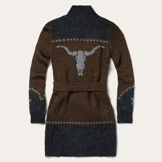 Women Sweaters Stetson Vintage Steer Head Cardigan Brown