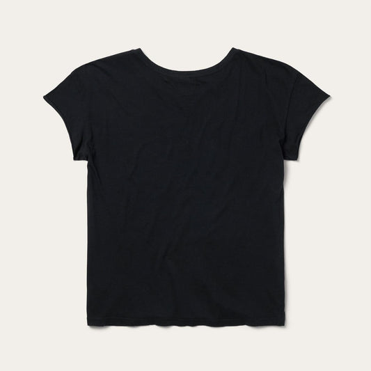 Women Tees Stetson Bucking Cowboy Graphic Tee Black