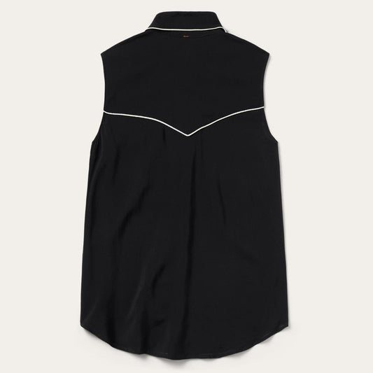 Women Western Shirts Stetson Black Sleeveless Western Shirt Black