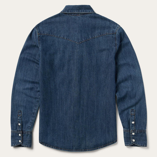 Women Western Shirts Stetson Dark Denim Snap Western Shirt Blue