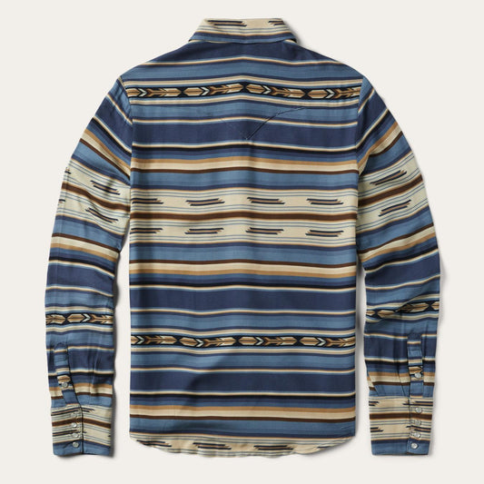 Women Western Shirts Stetson Indigo Serape Print Shirt Blue