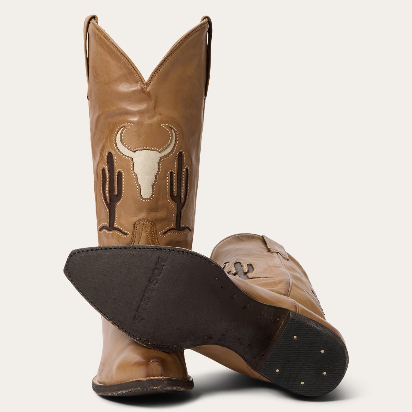 Women Western Stetson Tucson Boots Tan