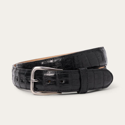 Men Belts Stetson Caiman Western Tab Belt - 1 1/4" Width Black Classic