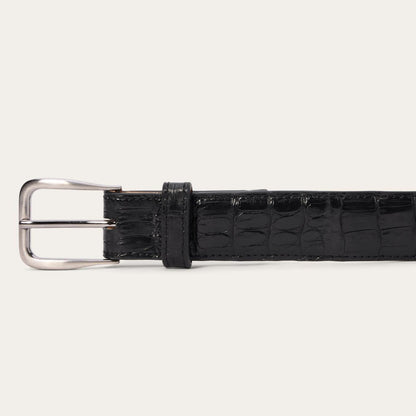 Men Belts Stetson Caiman Western Tab Belt - 1 1/4" Width Black Classic