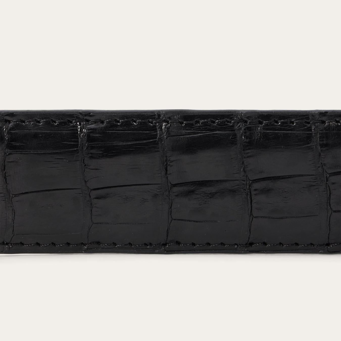 Men Belts Stetson Caiman Western Tab Belt - 1 1/4" Width Black Classic