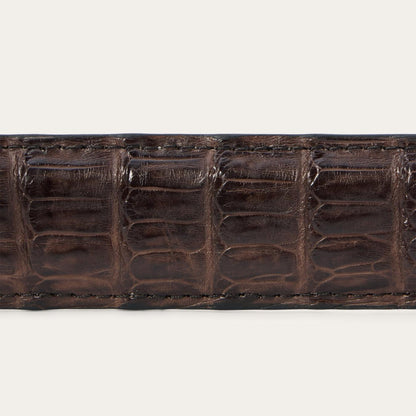 Men Belts Stetson Caiman Western Tab Belt - 1 1/4" Width Cigar Classic