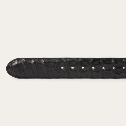 Men Belts Stetson Caiman Western Tab Belt Black Classic