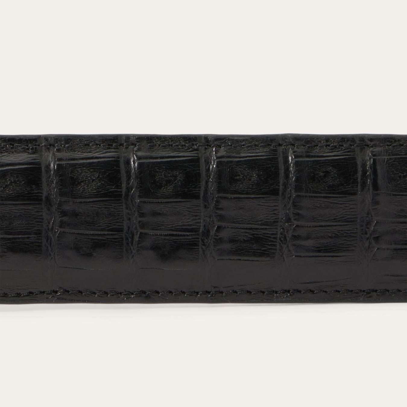 Men Belts Stetson Caiman Western Tab Belt Black Classic