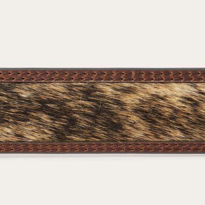 Men Belts Stetson Hair-on-Hide Tooled Tab Belt Vintage/brown