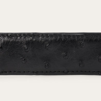 Men Belts Stetson Ostrich Western Tab Belt - 1 1/4" Width Black Cowboy Classic